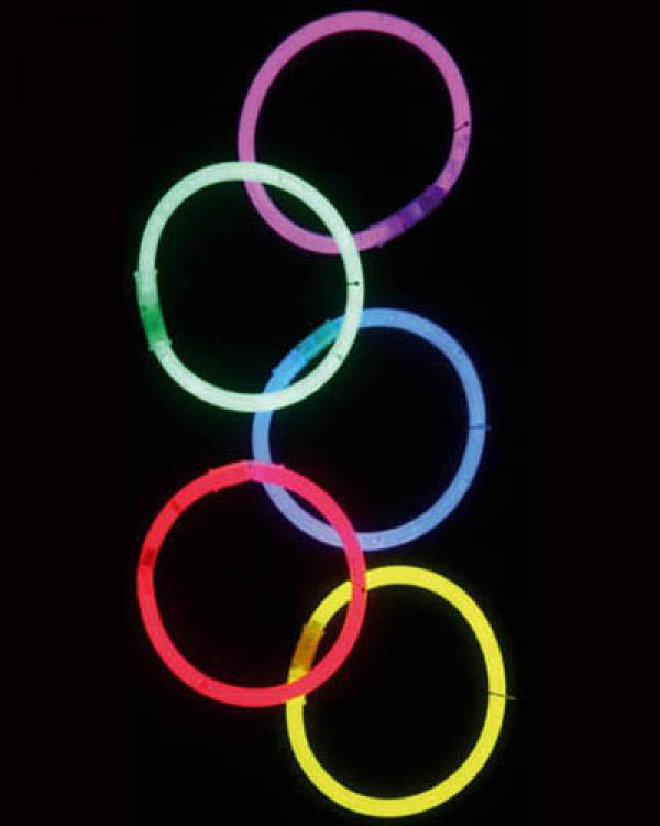 100 bracelets lumineux fluo multicolores