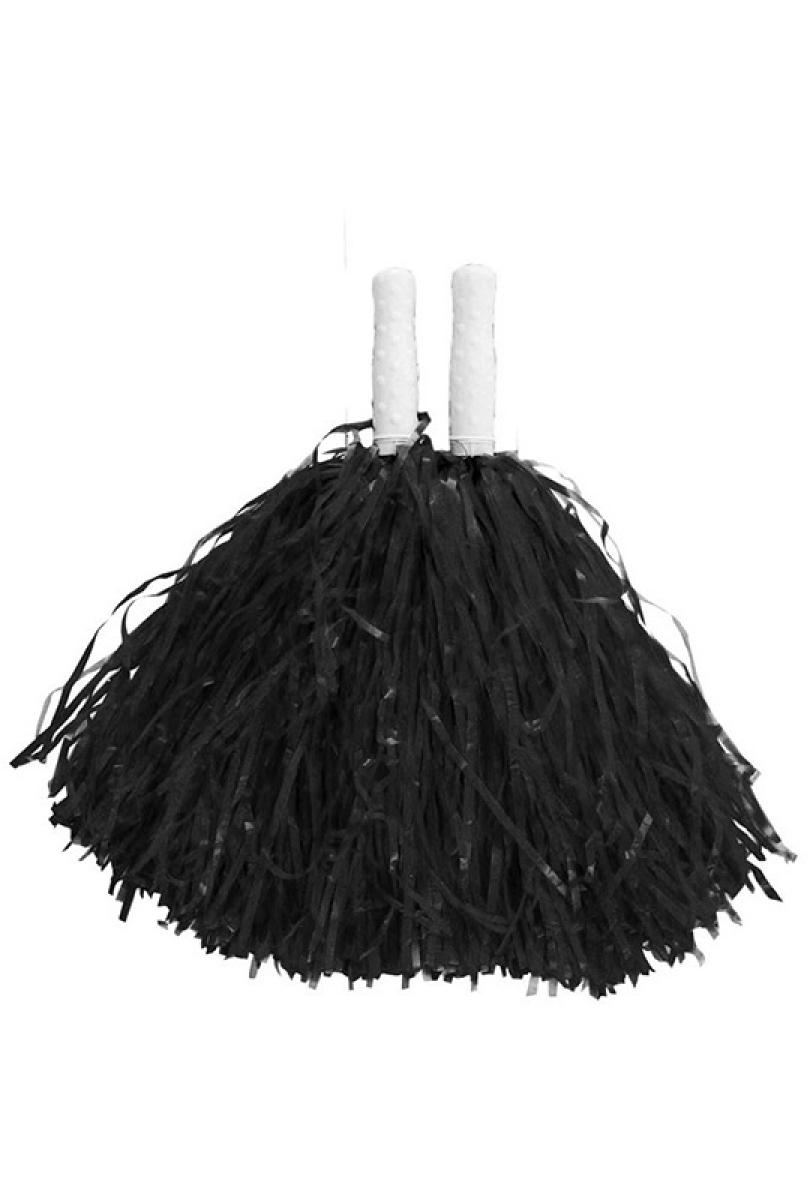 Paire de petits pompons noir