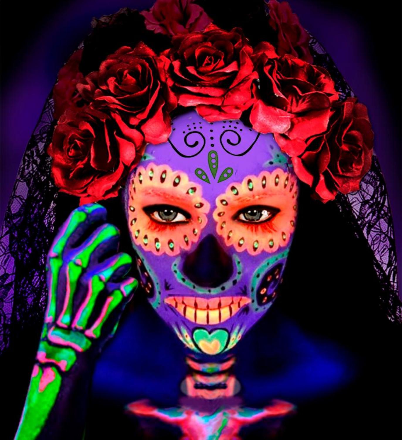 5 crayons gras fluo effet UV