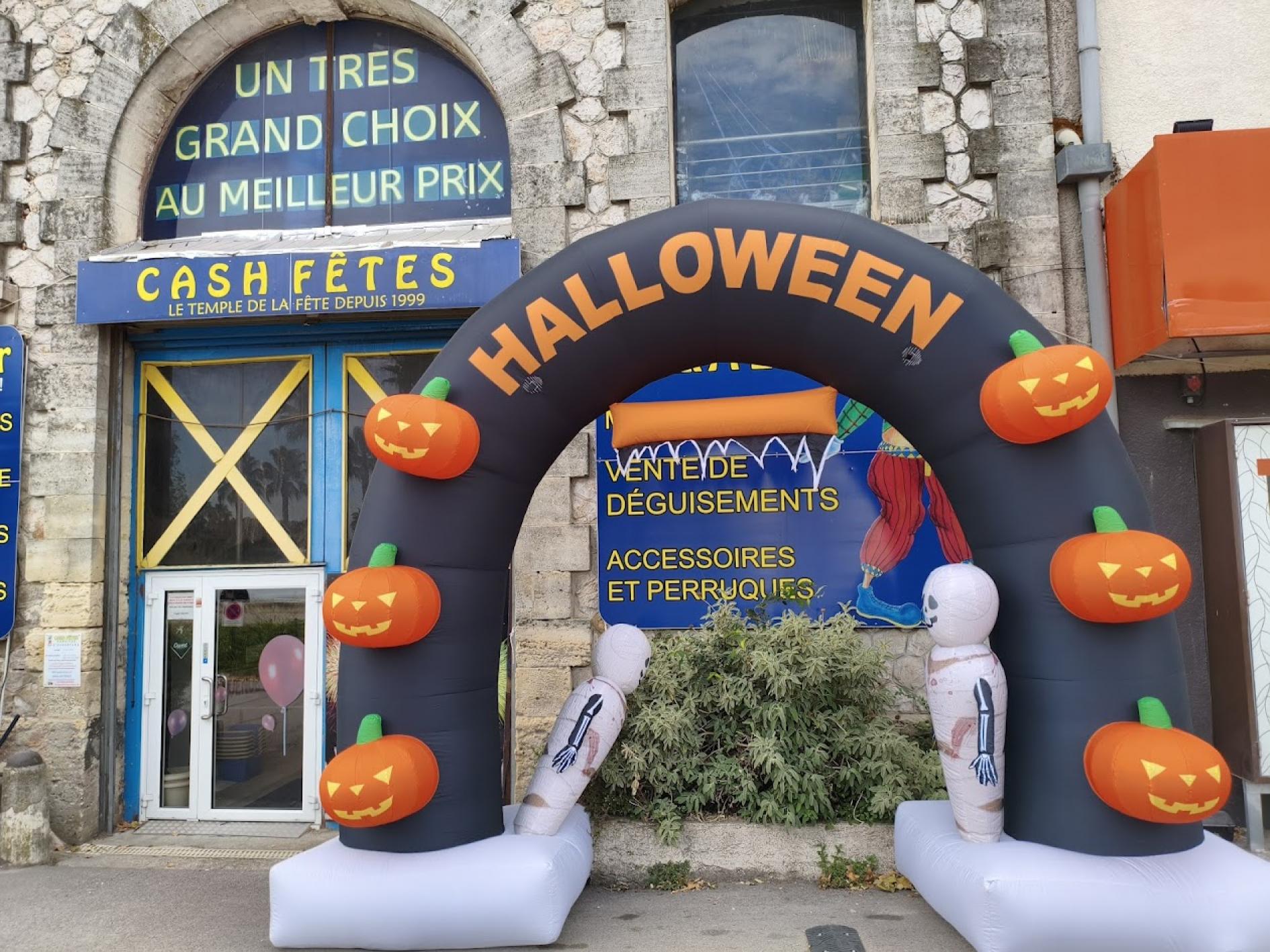 Arche structure gonflable Halloween géante 3,5m x 4,5m citrouilles momies