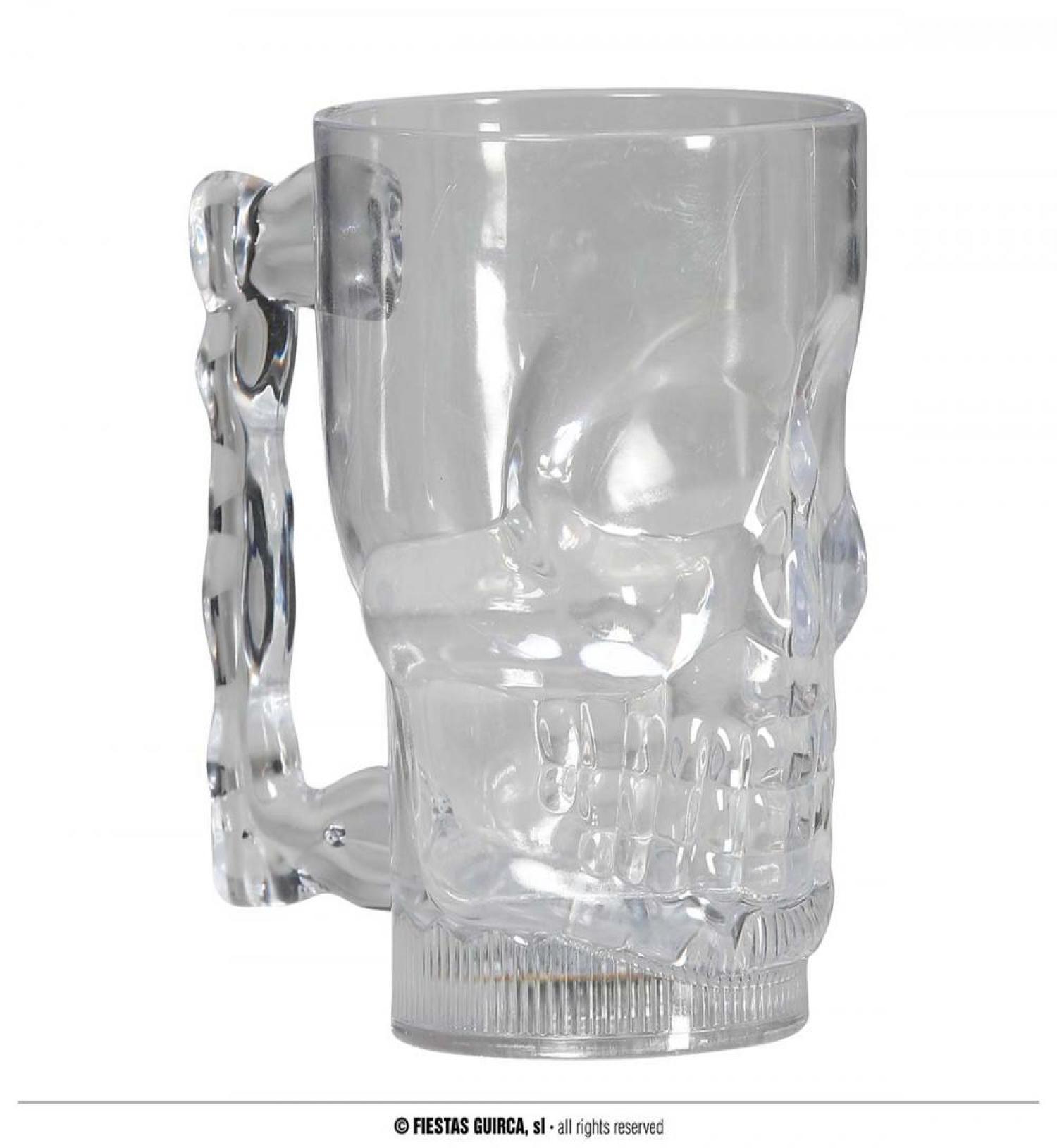 Chope de bière tête de mort lumineuse