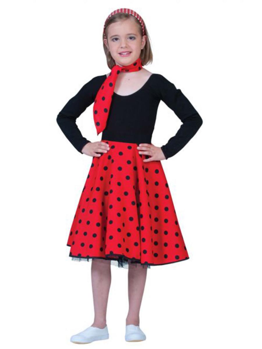 Jupe rock'n roll rouge enfant