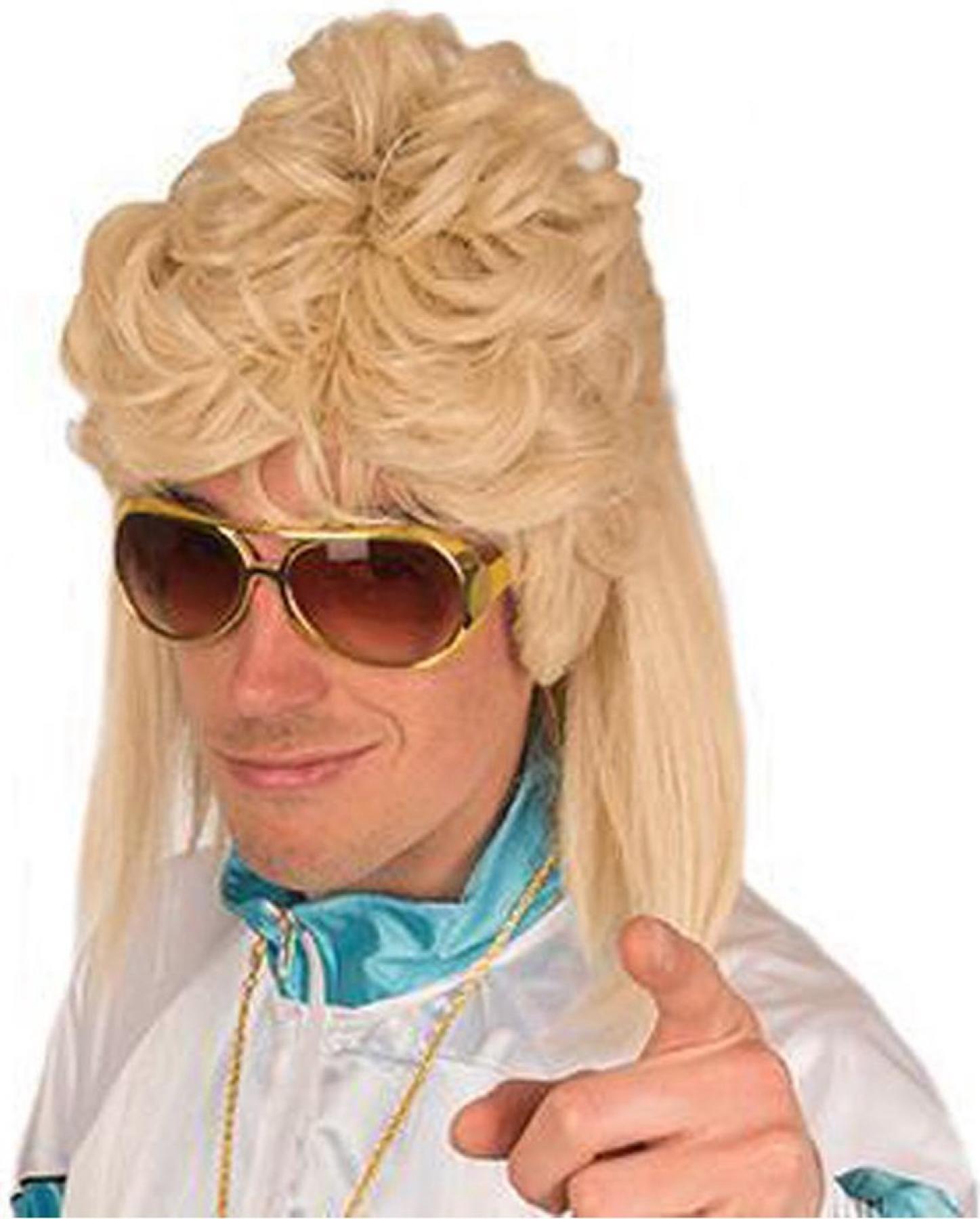 Perruque nuque longue blonde coupe mulet