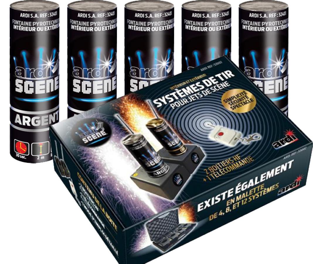 Pack complet système de tir 2 bases + 5 jets de scène 2m 25s
