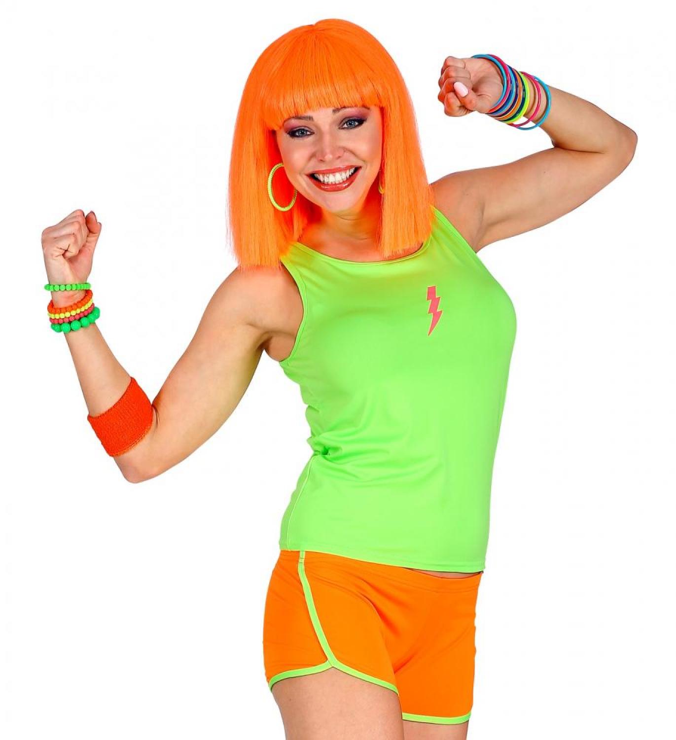Short orange à liseré vert années 80