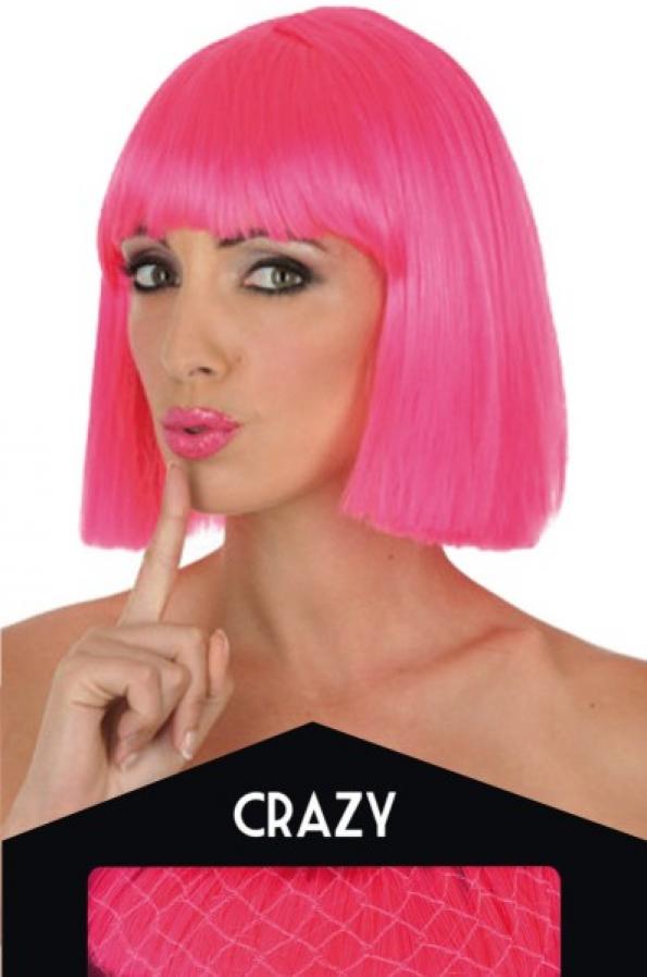 Perruque Crazy fluo rose