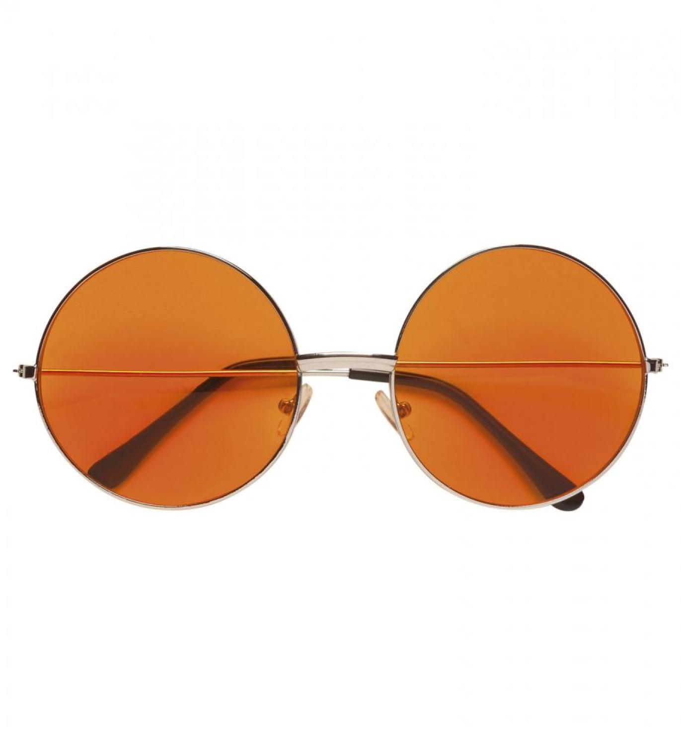 Lunettes hippie rondes géantes oranges (N13)