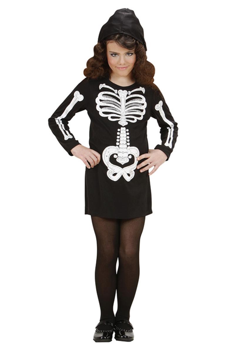  Robe squelette avec capuche 11/13 ans