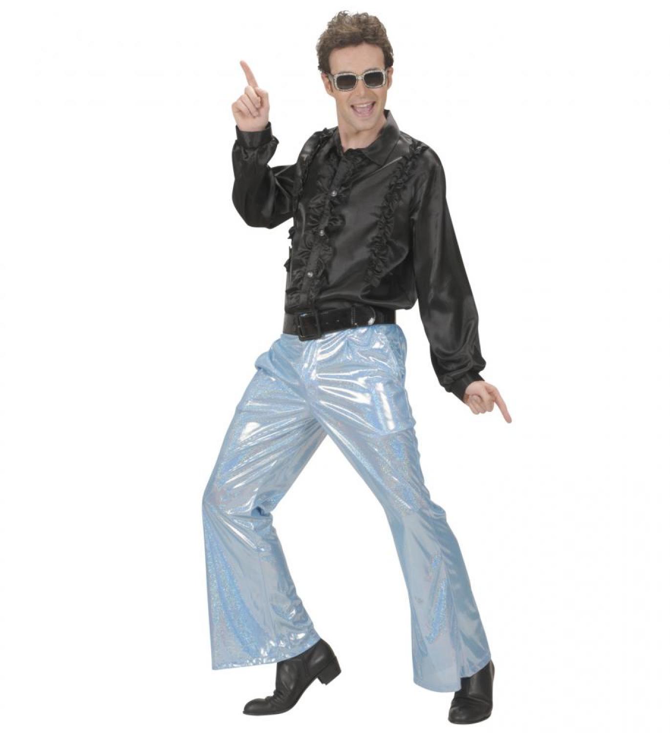 Pantalon disco holographique bleu taille M/L
