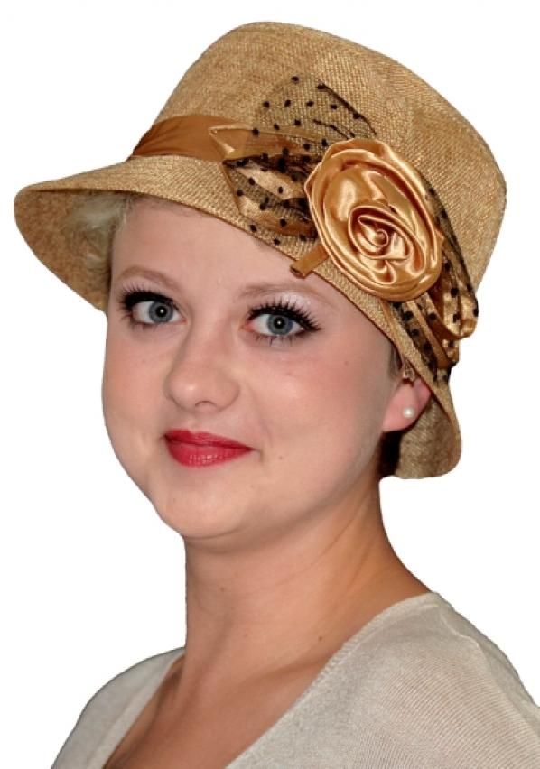 Chapeau années 20 ocre