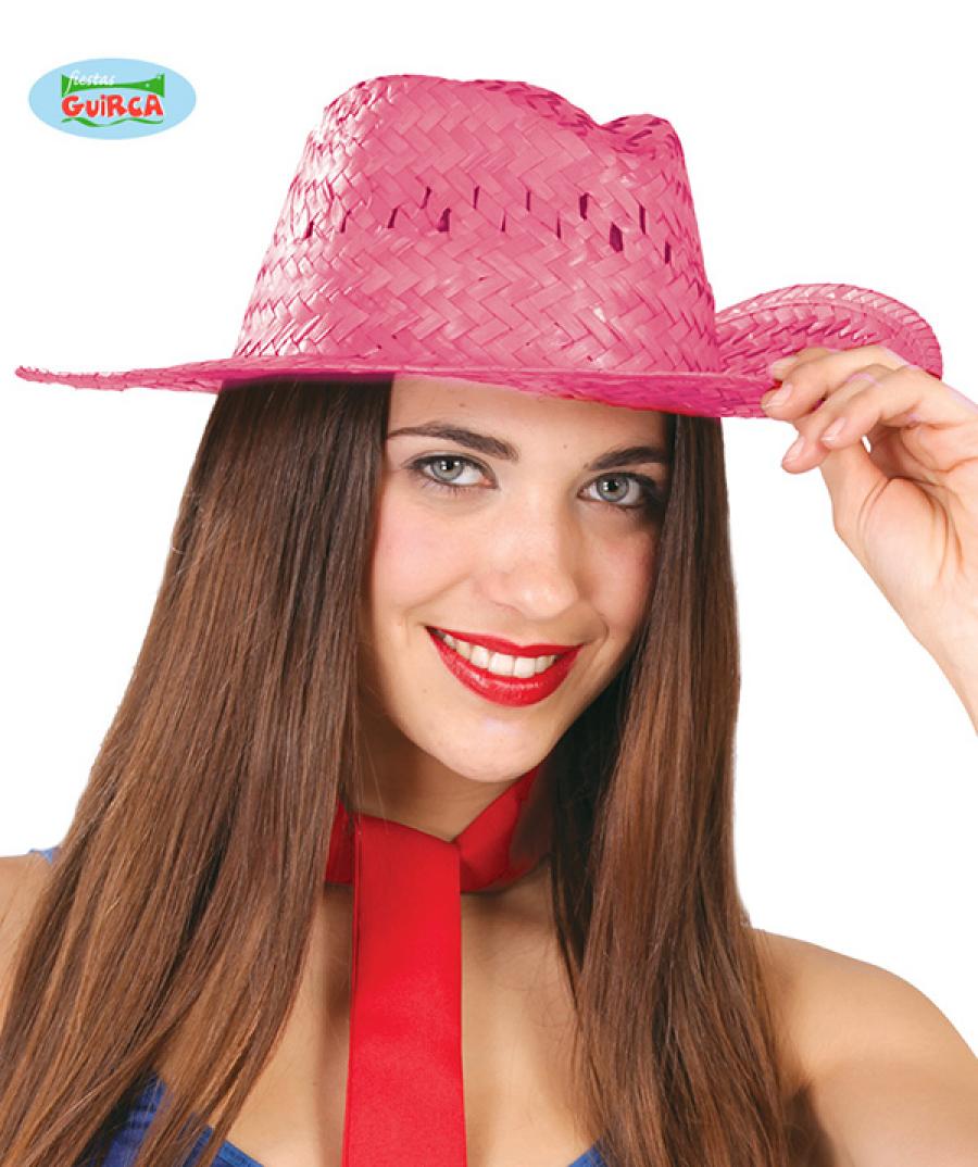 Chapeau bodega paille rose