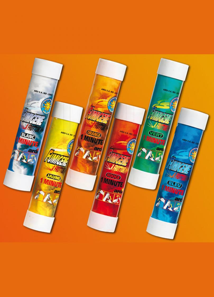 Fumigène à frottoir orange 1mn