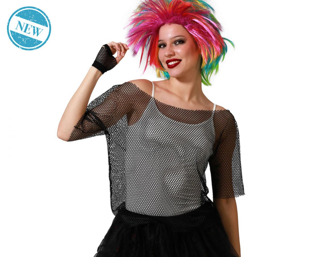 Tee shirt filet résille noir