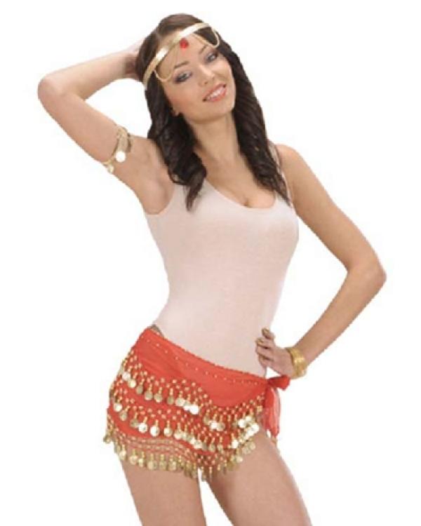 Ceinture pièces orientale rouge