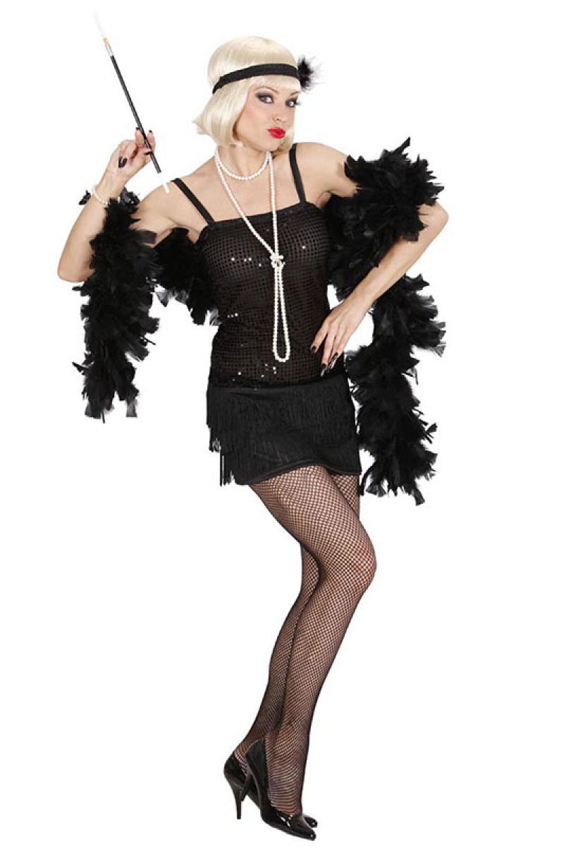 Robe Charleston noire à paillettes taille L
