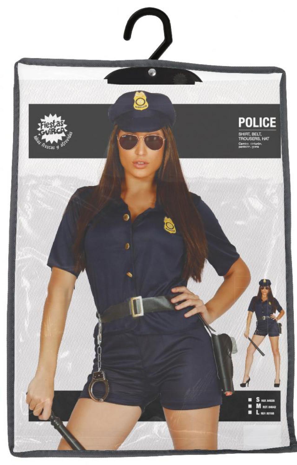 Tenue de policière short et chemise taille S