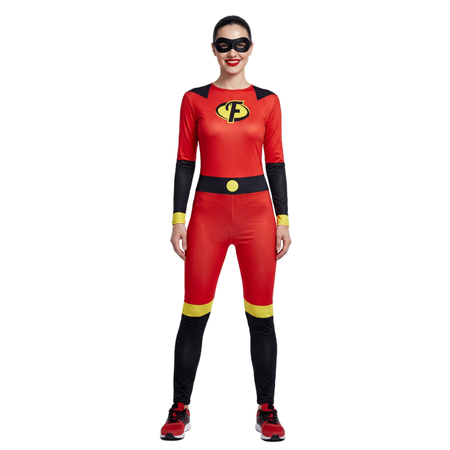Super-héroïne famille indestructible rouge femme taille S