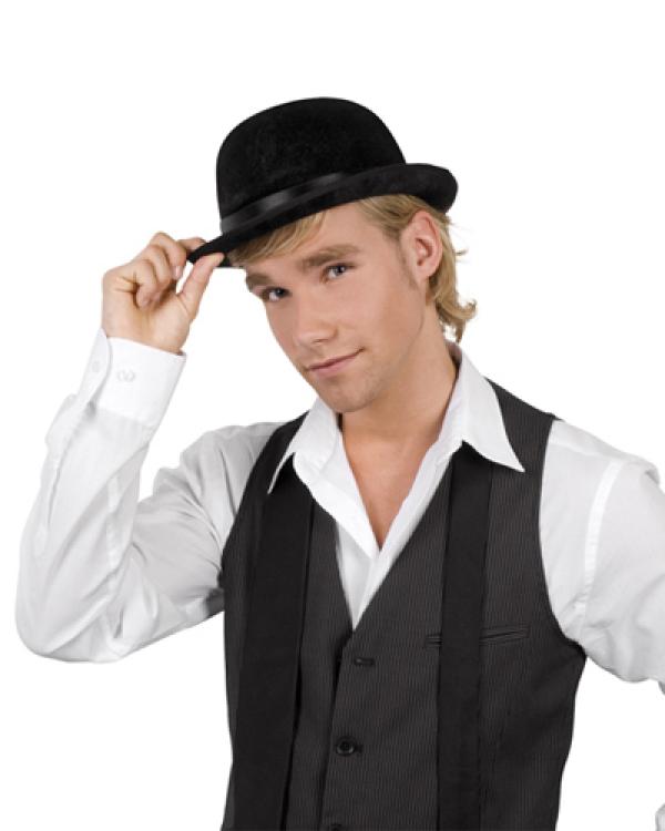 Chapeau melon velours noir