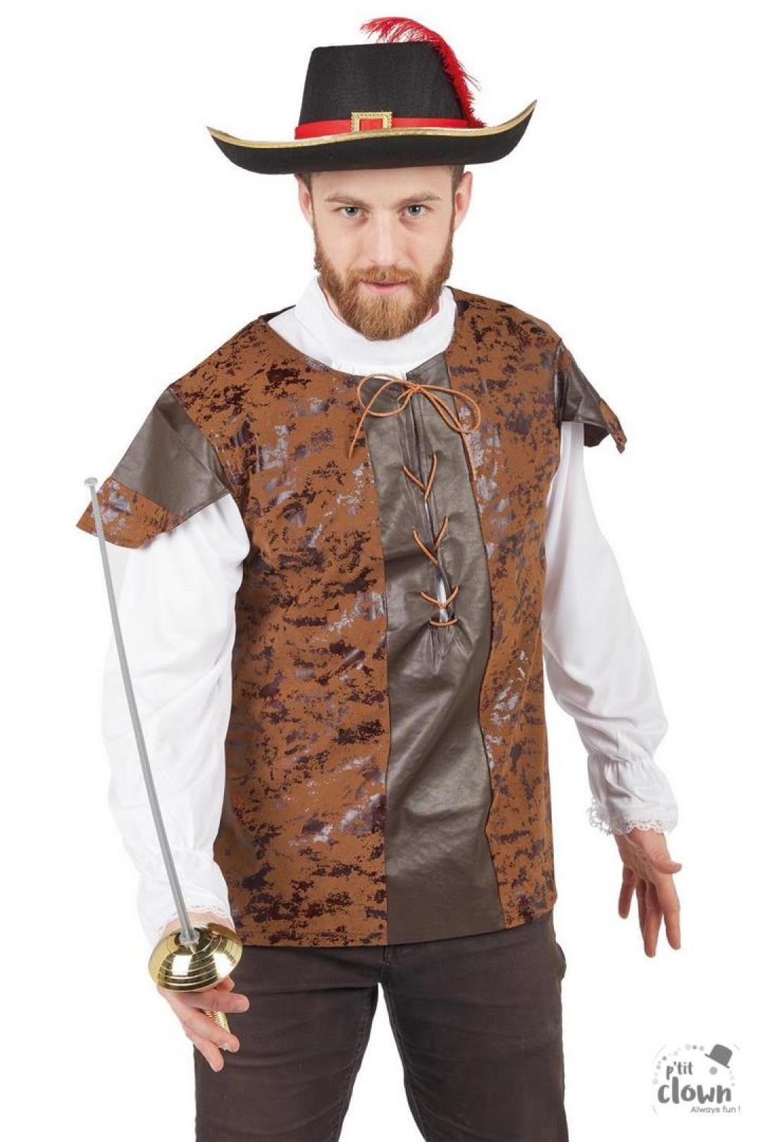 Tunique simili cuir à lacet marron taille M/L