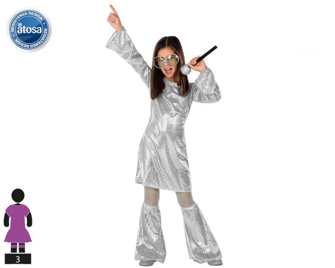 Tunique disco argentée fille taille 7/9 ans