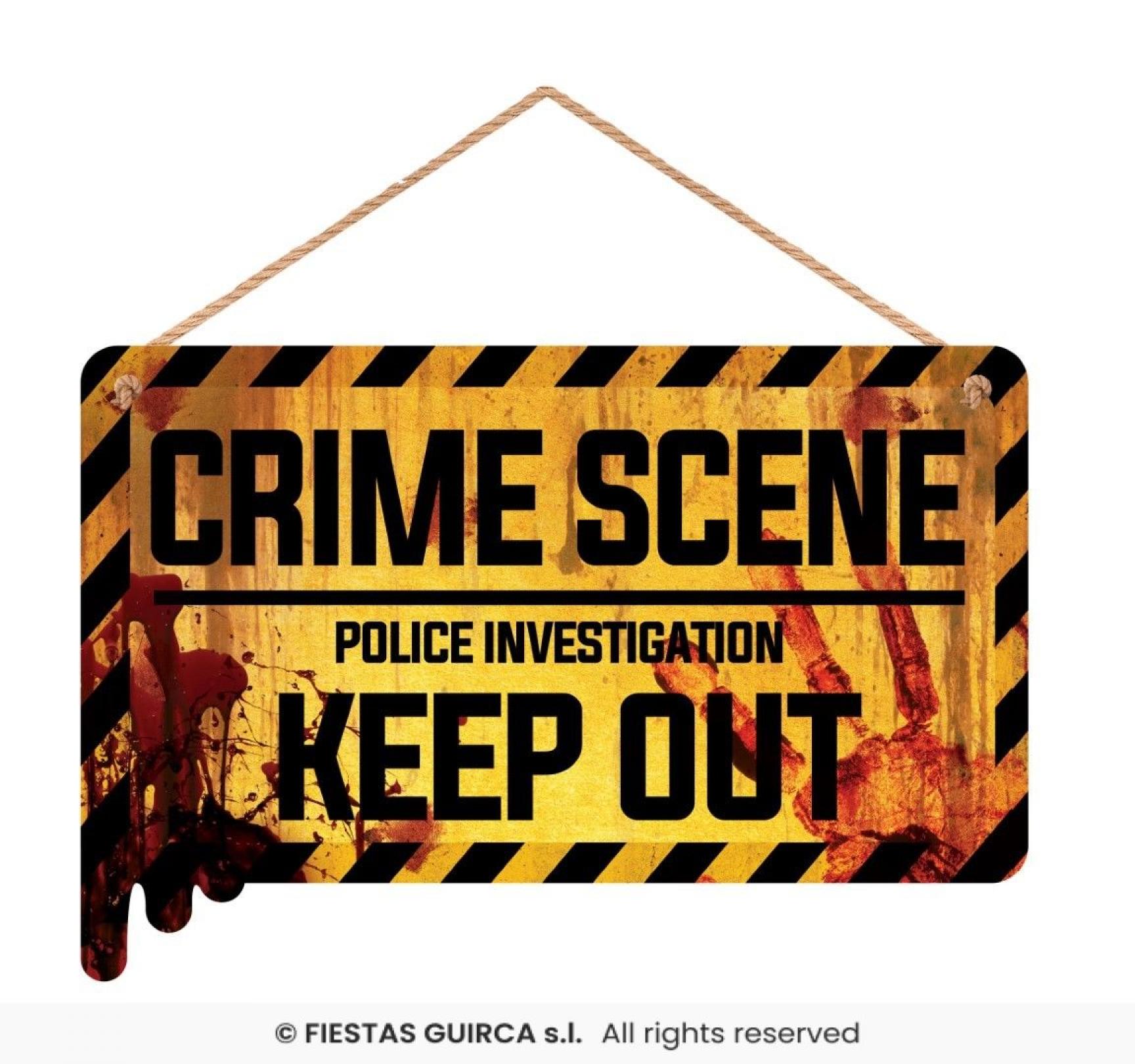 Panneau en bois Crime Scene 30x20cm
