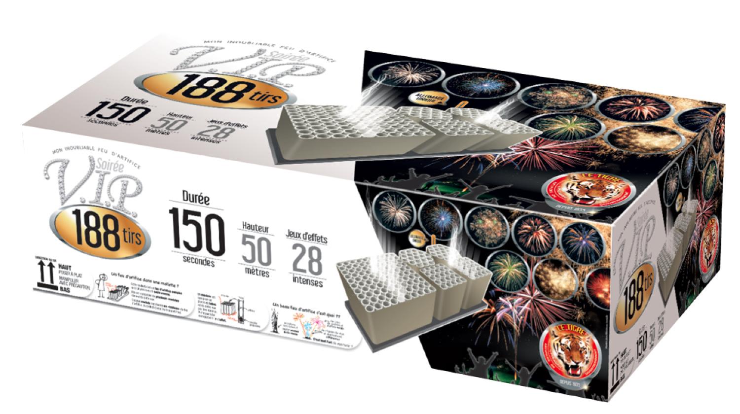 Feu automatique Pyragric Soirée VIP 188 coups livré chez vous !