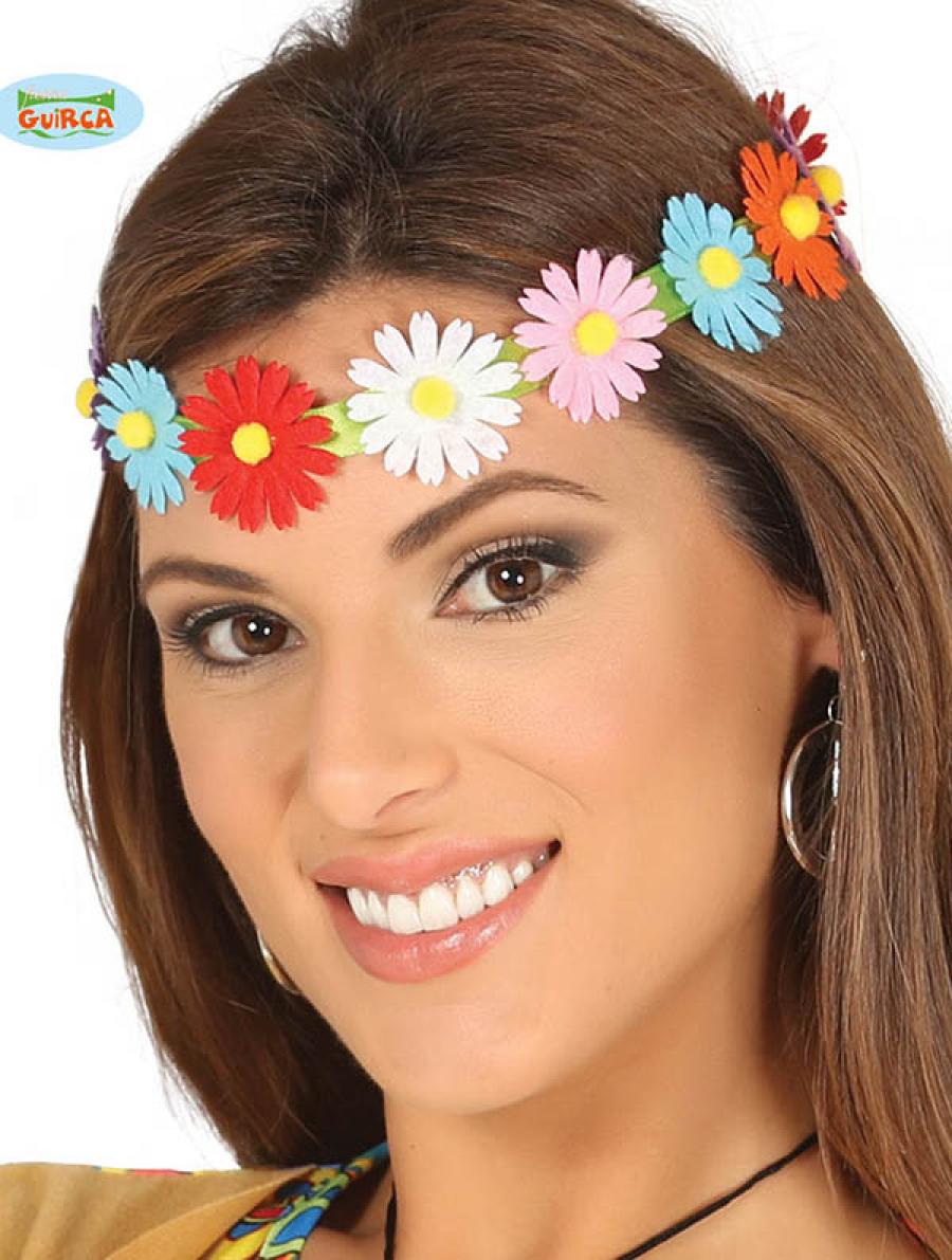 Bandeau ruban fleurs multicolores