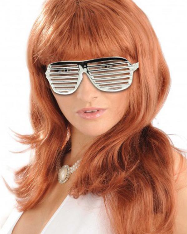 Lunettes disco grille argent (N49)