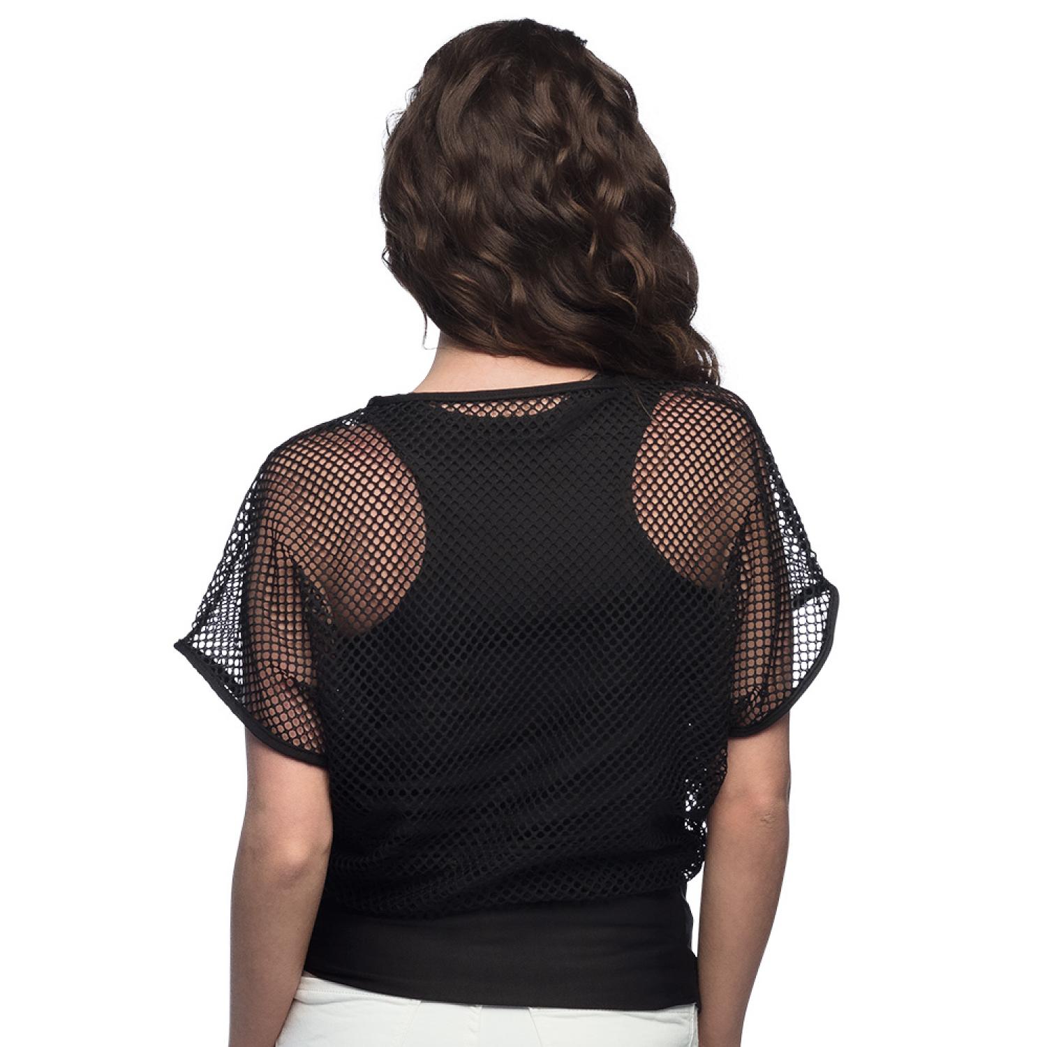 Débardeur top noir avec t-shirt résille