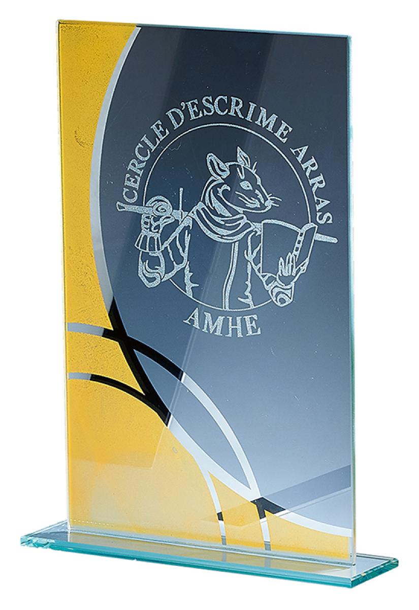 Trophée en verre entièrement personnalisable
