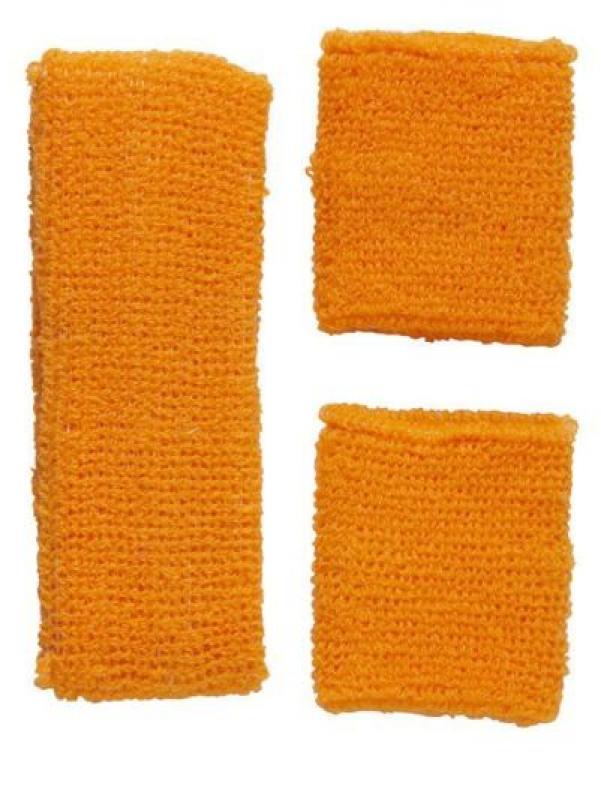 Bandeau et bracelets fluo orange