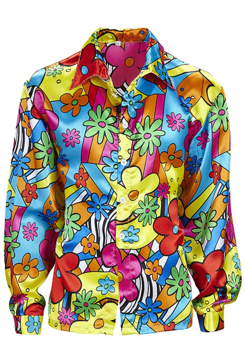 Chemise hippie homme à fleur Taille S