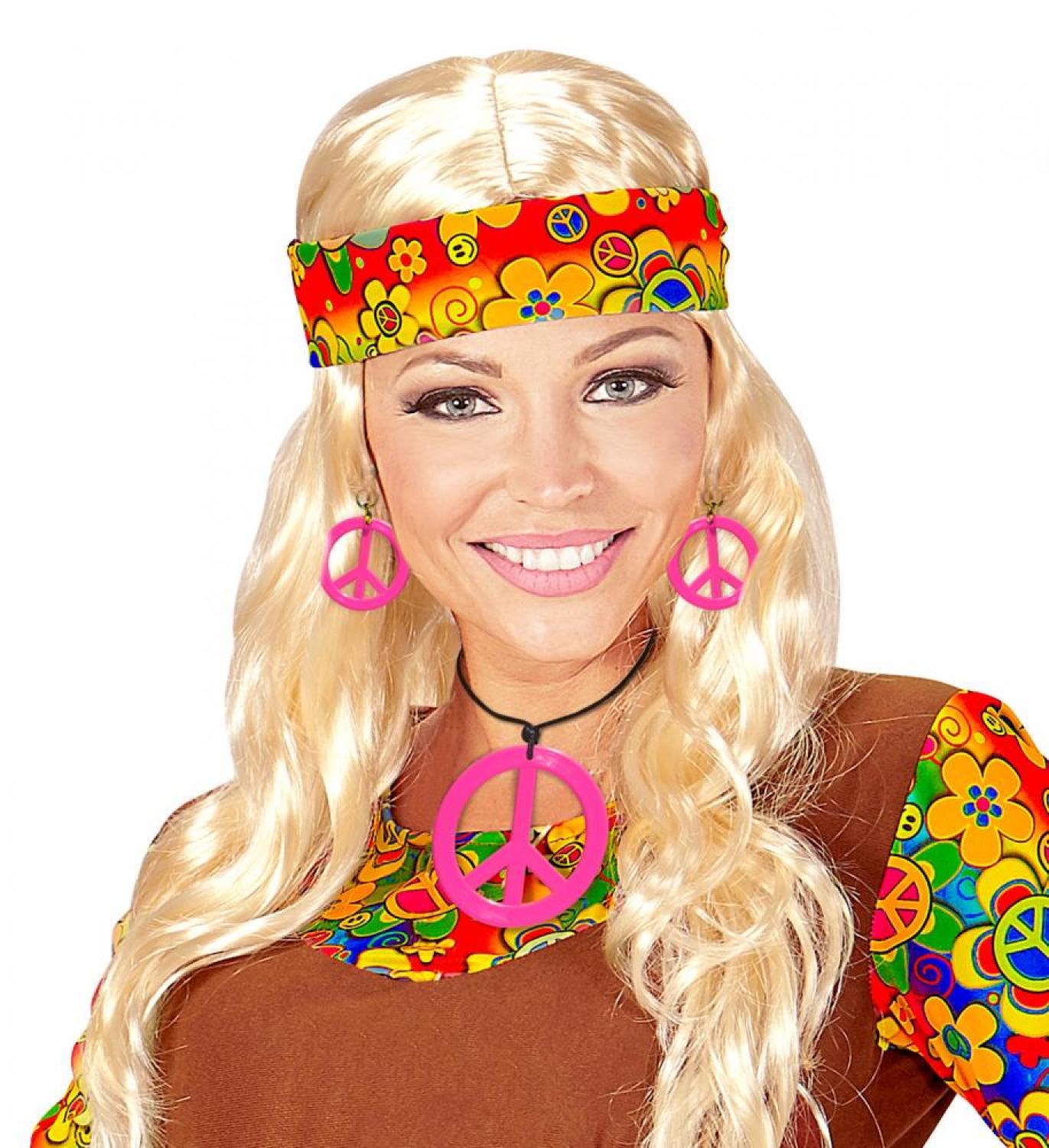 Set hippie fluo rose fuchsia