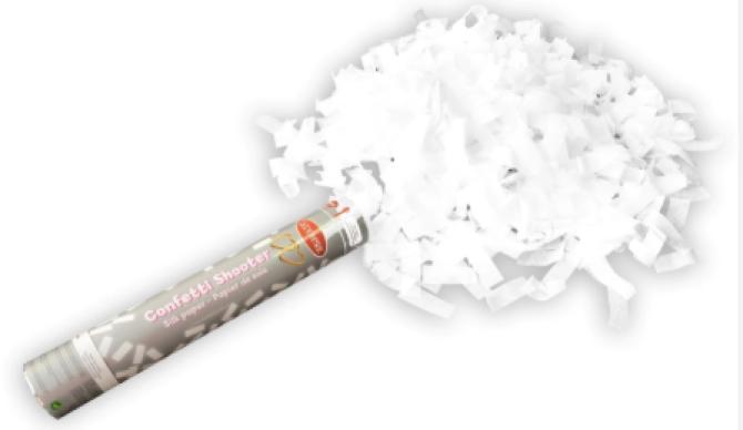 Canon à confettis blanc 30cm