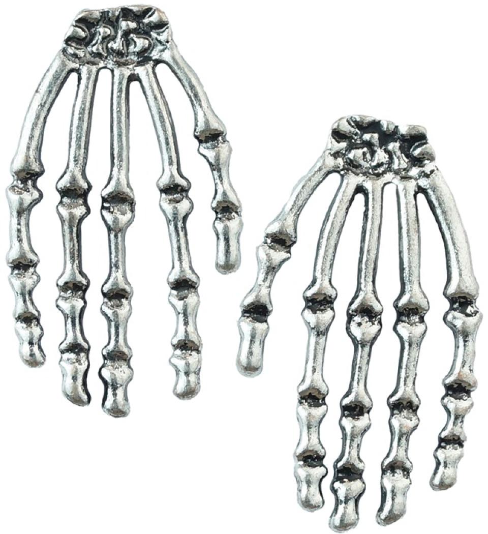 Boucles d'oreilles main squelette en métal pour oreilles percées