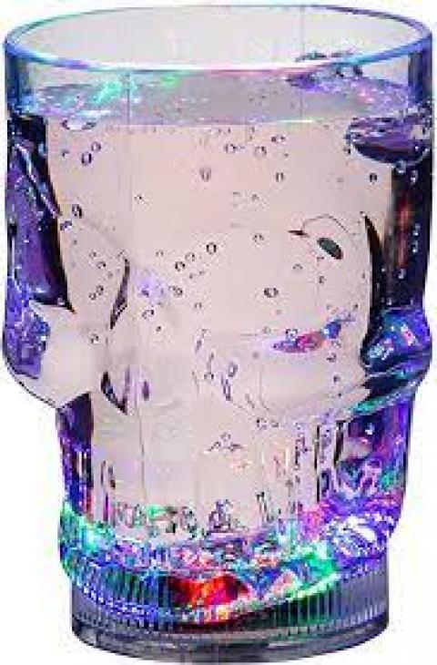 Chope de bière tête de mort lumineuse