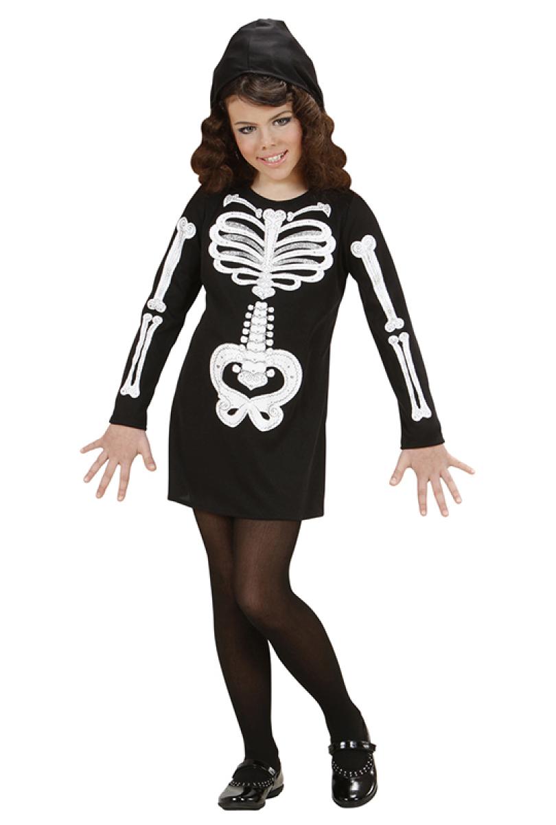  Robe squelette avec capuche 11/13 ans