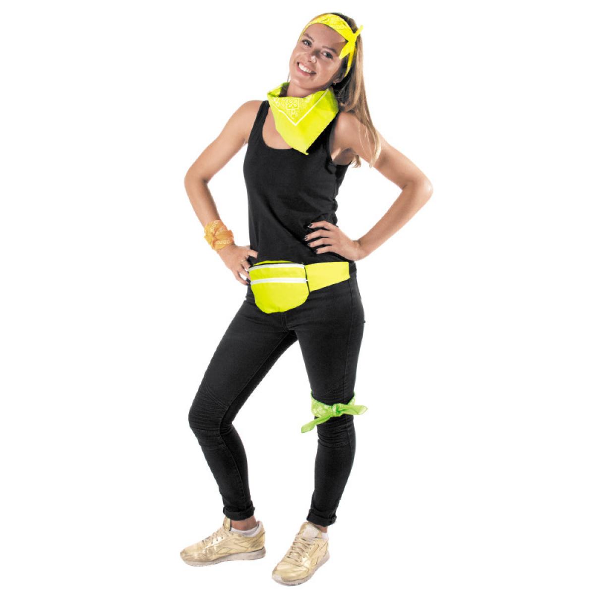 Sac banane années 80 jaune fluo