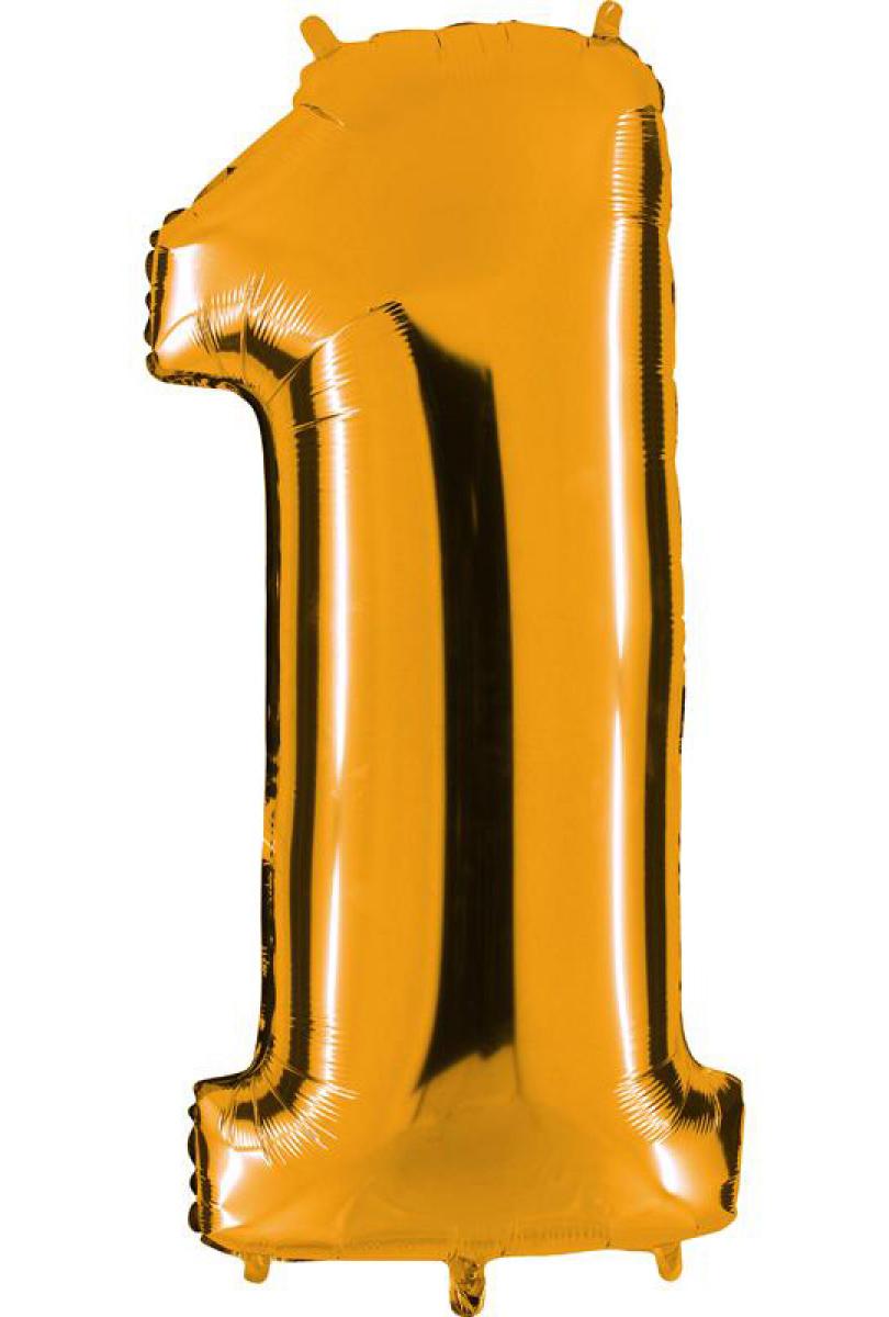 Ballon or chiffre 1 en mylar 86 cm
