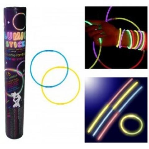15 bracelets lumineux fluo