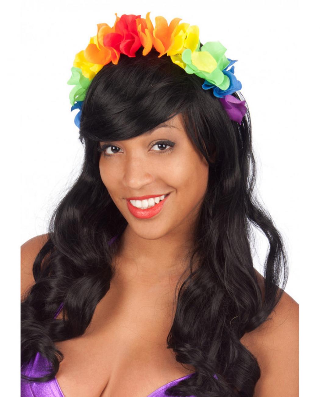 Serre-tête fleur Hawai fluo