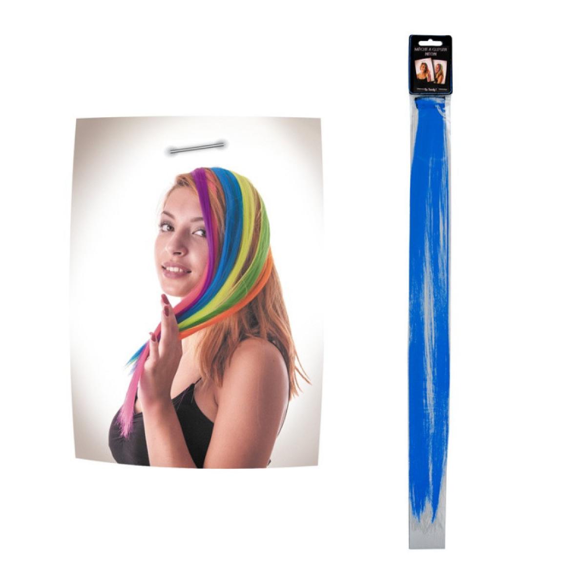 Mêche extension cheveux bleu fluo