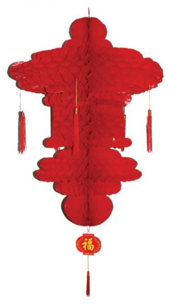 Suspension lanterne chinoise rouge géante