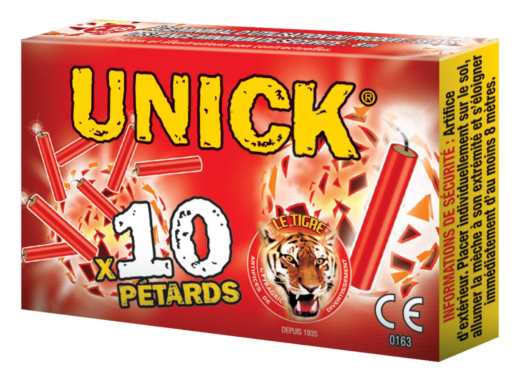 5 paquets de 10 pétards Tigre Unick