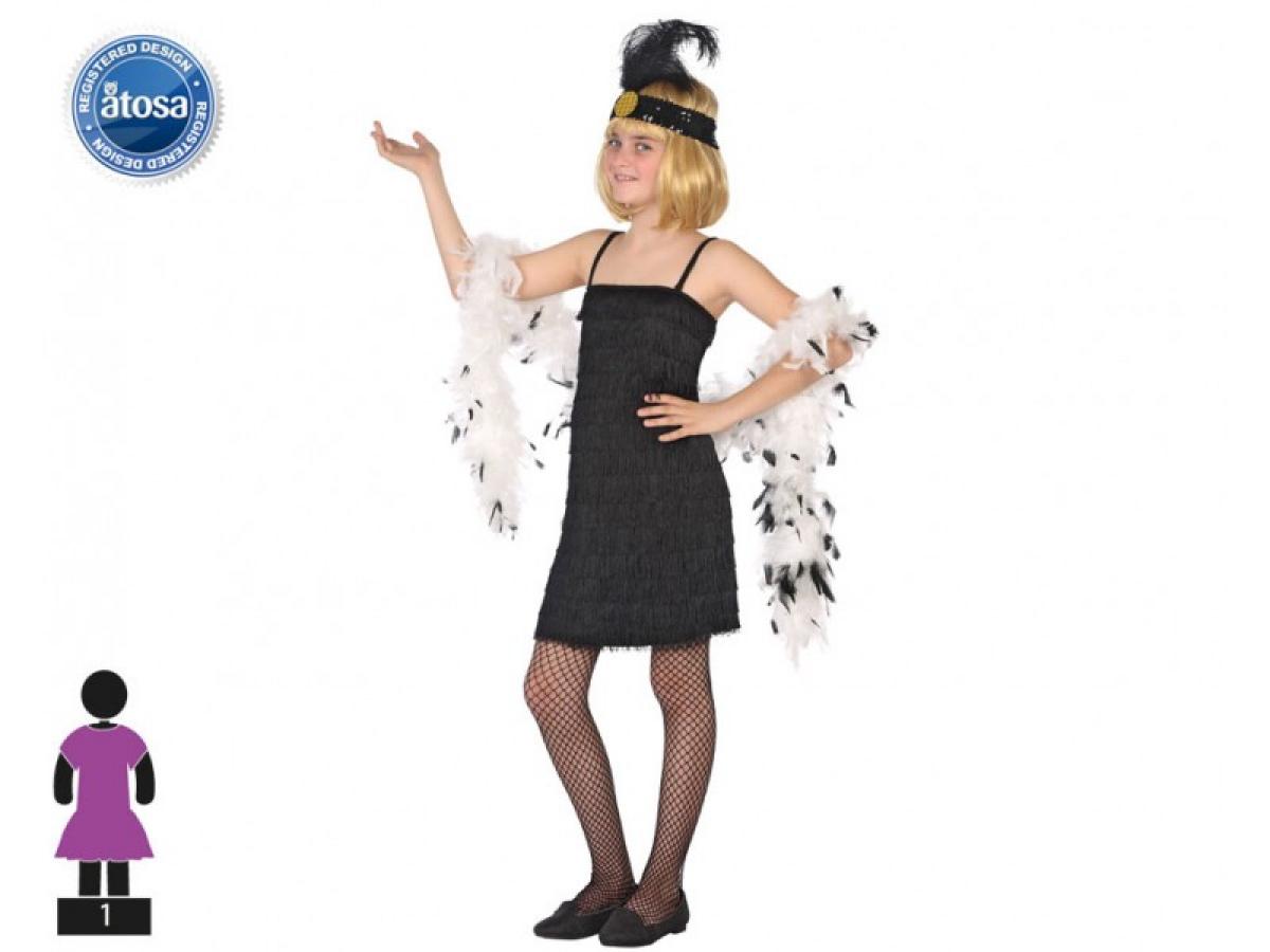 Robe Charleston noire à franges taille 7/9 ans