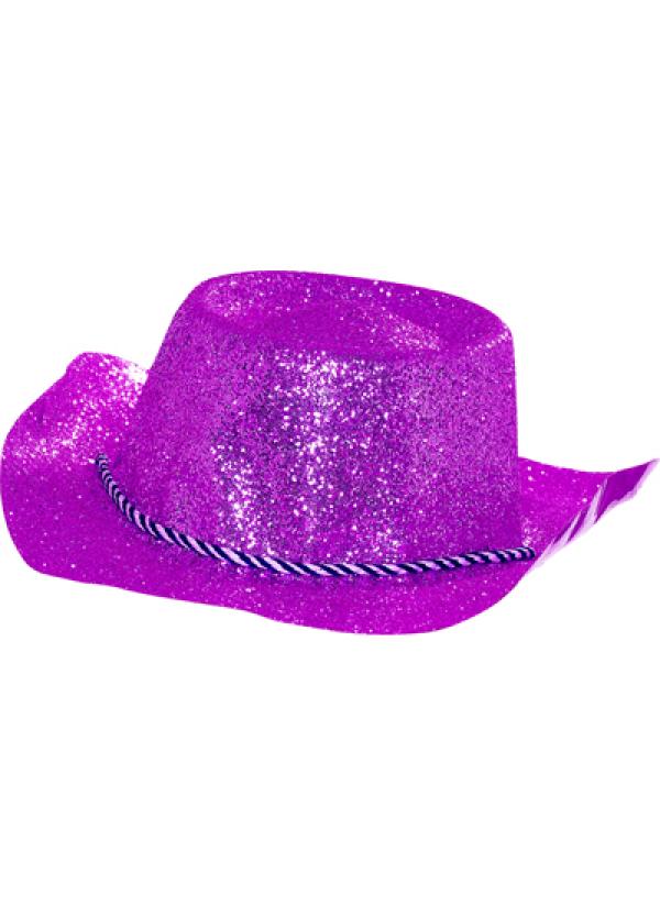 Chapeau cow boy à paillettes fuchsia