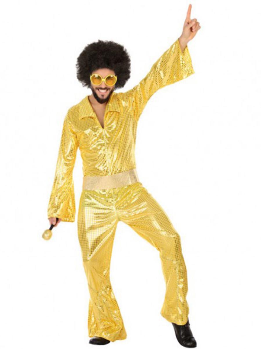Combinaison disco paillettes or taille S