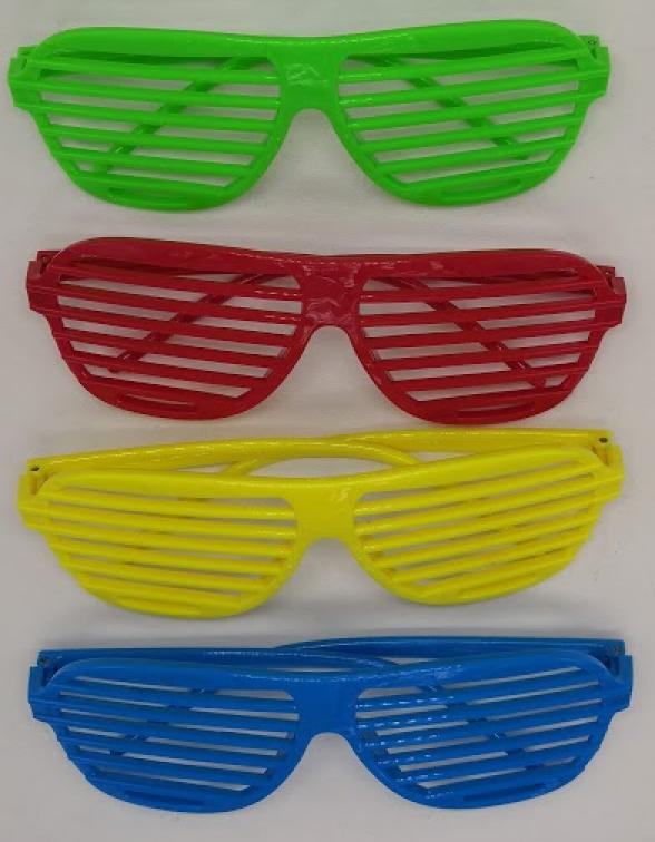 12 lunettes disco grille 4 couleurs
