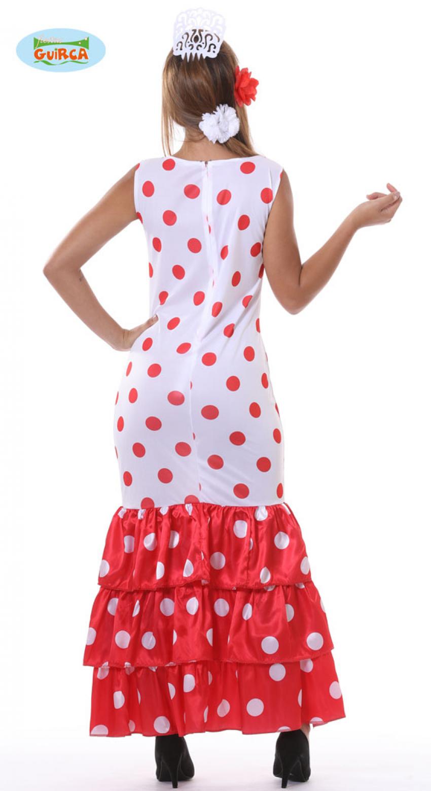 Espagnole blanche pois rouge taille L