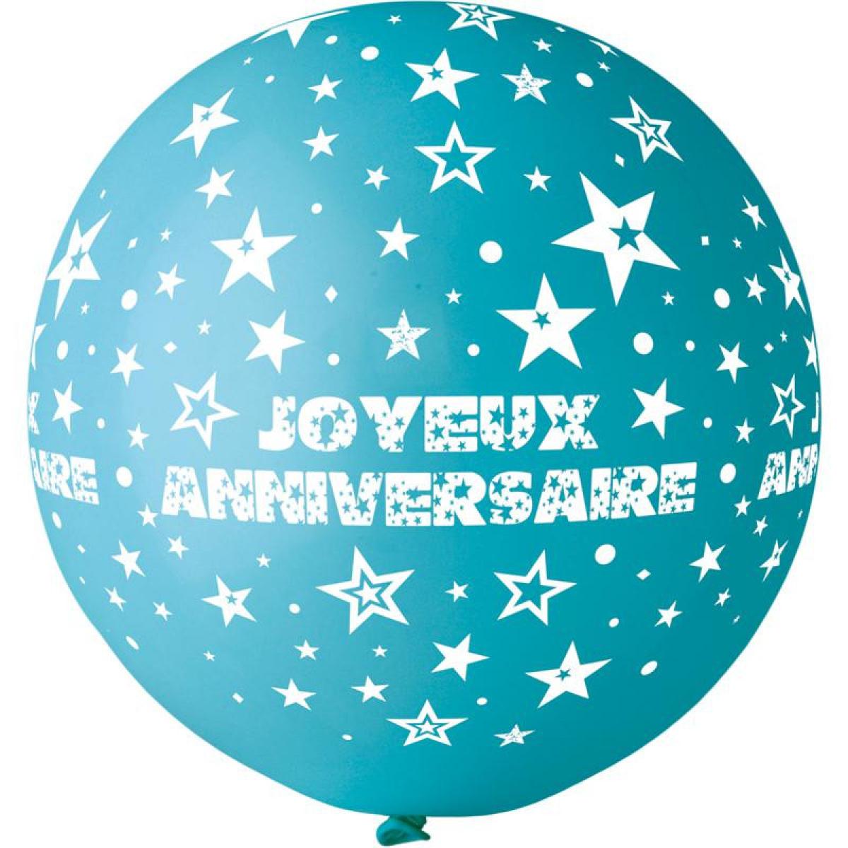 Ballon géant joyeux anniversaire Turquoise